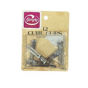 Vintage Retro Hair GOODY #5812 Hair‎ Pin Curl Clips 6 Pack Opened Original Box